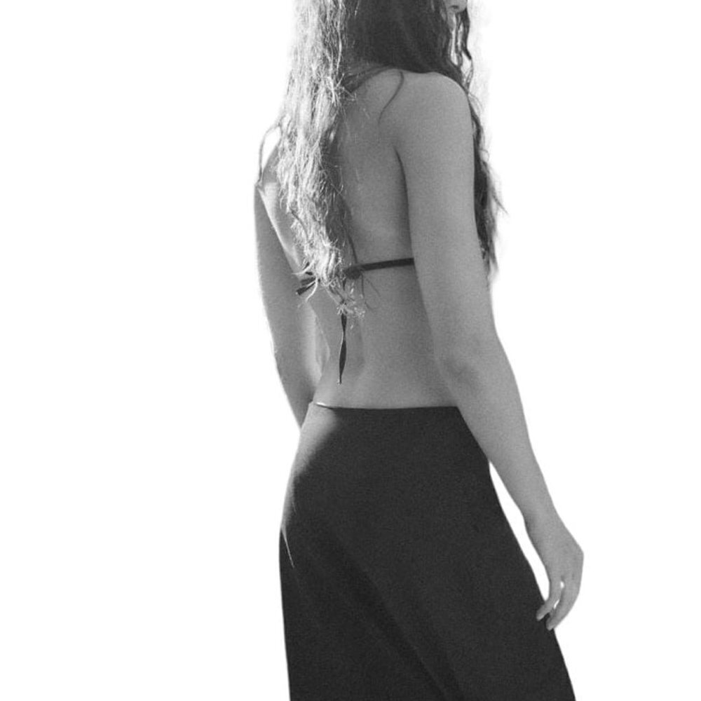 ZARA ASYMMETRIC LINEN BLEND SKIRT BLACK SIZE Small| 7385/434/800 Linen - Picture 3 of 6